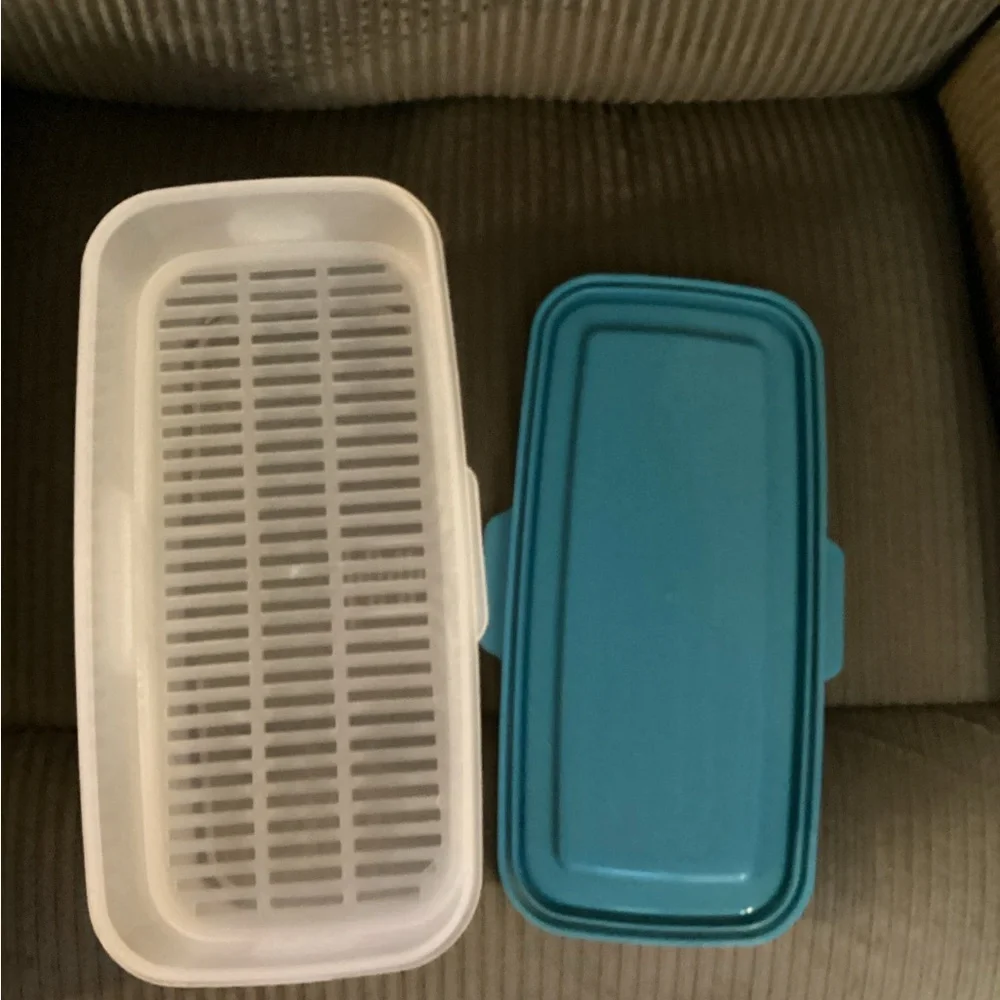 Avon shake and bread container for breading fish and meat and vegetables